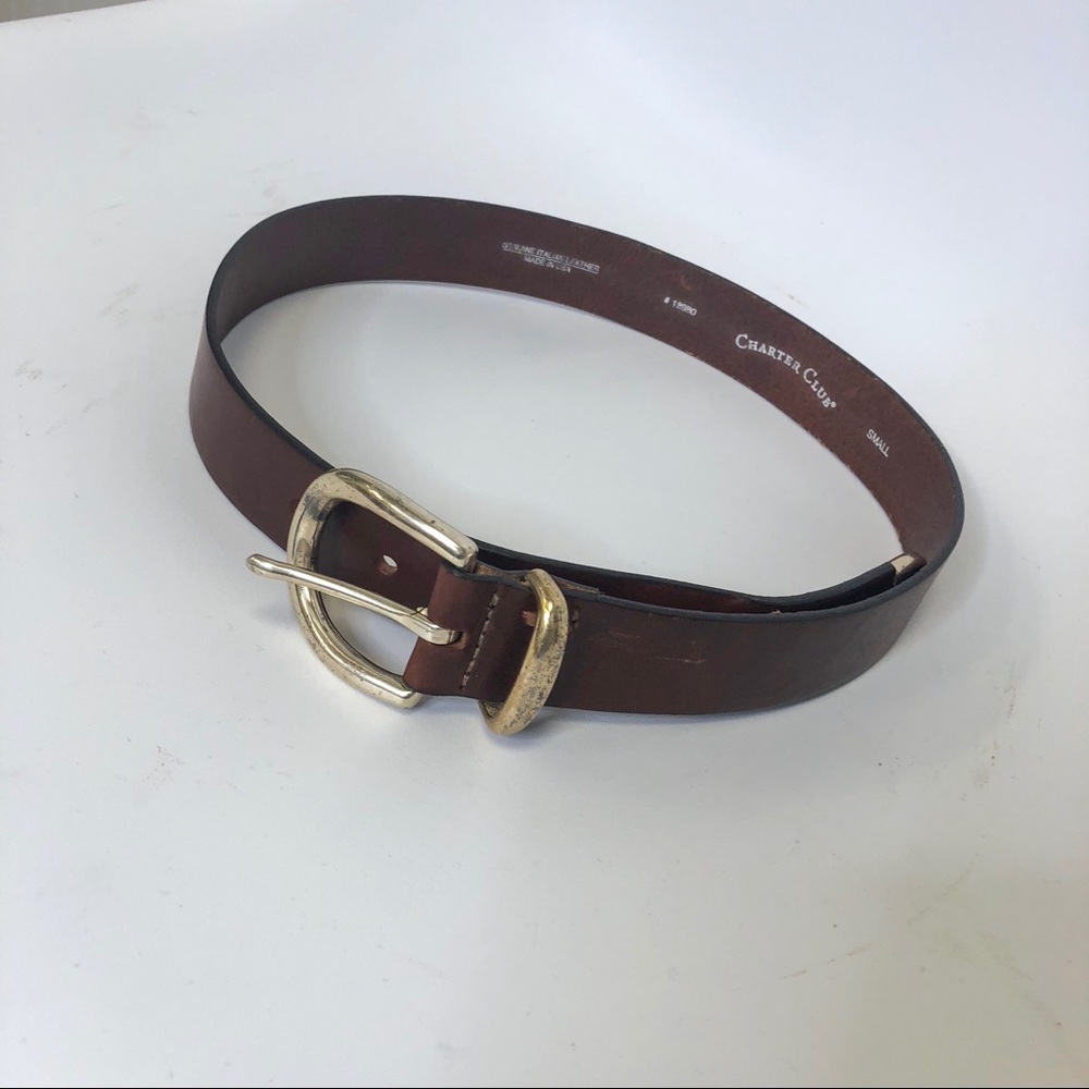 Charter Club Leather Belt Small